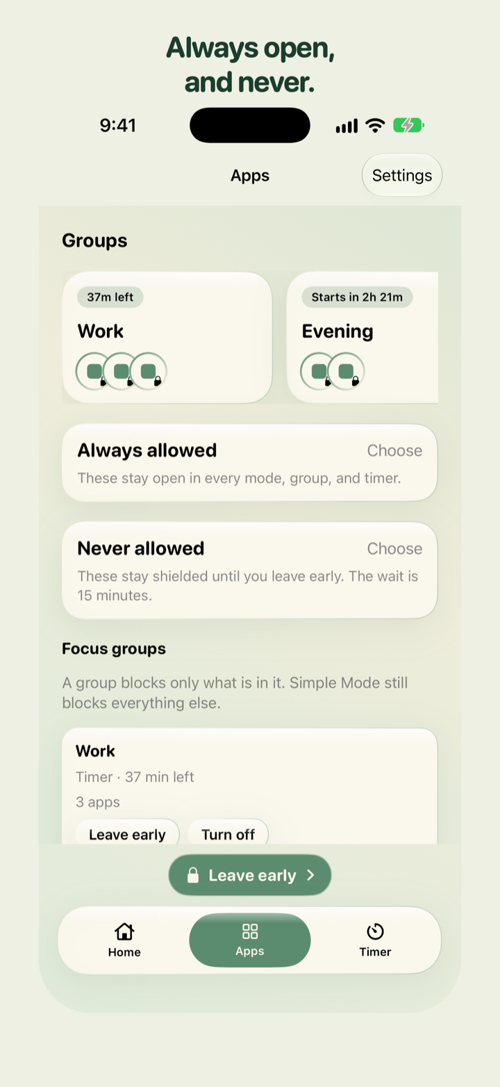 App Store frame of the Steady Phone Apps tab