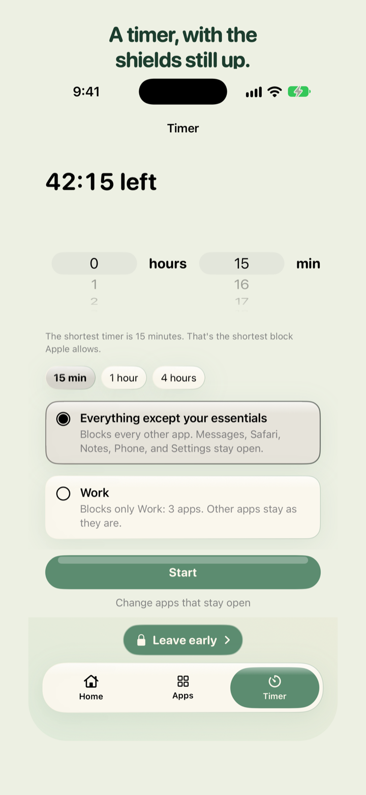 App Store frame of the Steady Phone timer, counting down